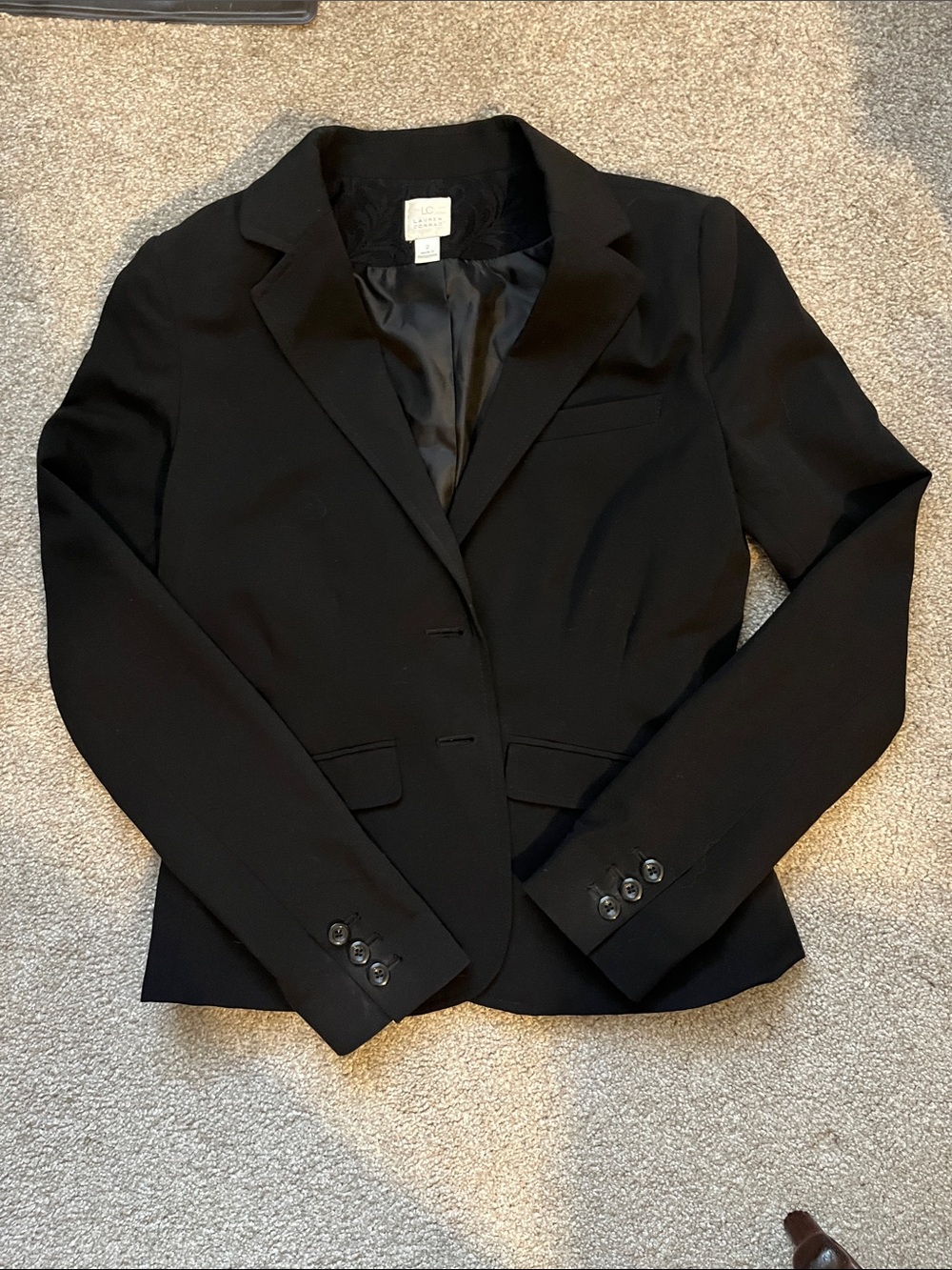 LC Lauren Conrad Black Tailored Two-Button Blazer